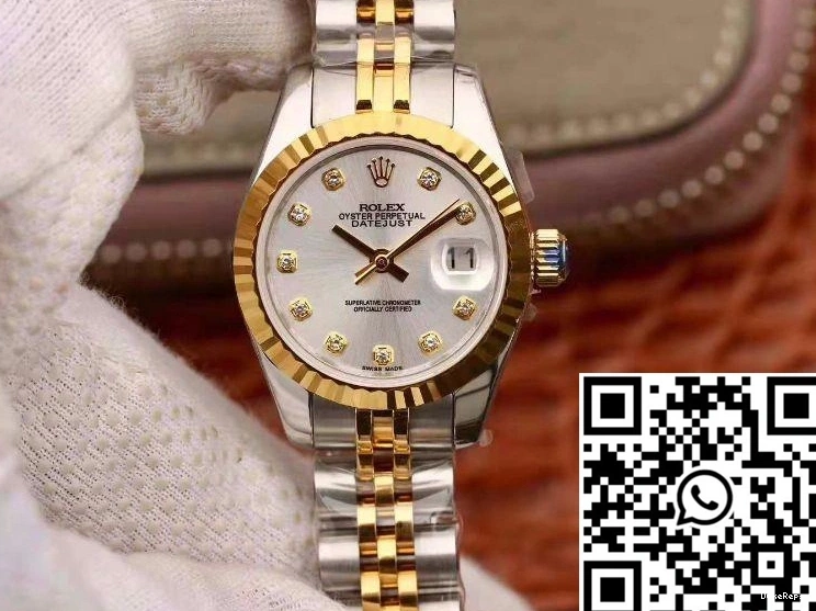 18K Lady Gold 28MM Silver Rolex Datejust Dial 0107
